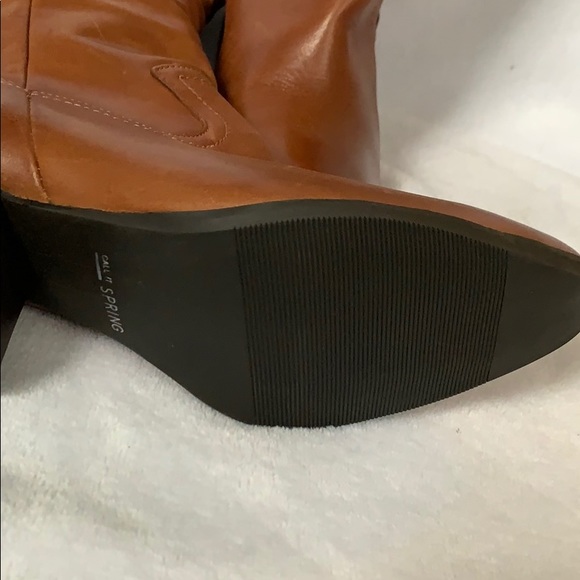 Spring Women's Tan Leather Boots - Picture 6 of 7